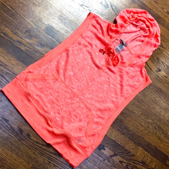 Forever 21 Bright Orange Sleeveless Hoodie - Picture 6 of 7
